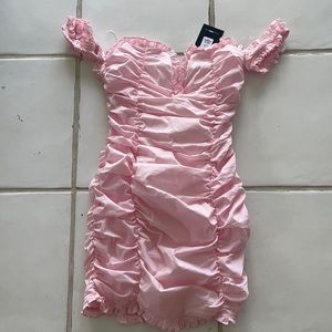 Fashion nova pink ruffle dress xs